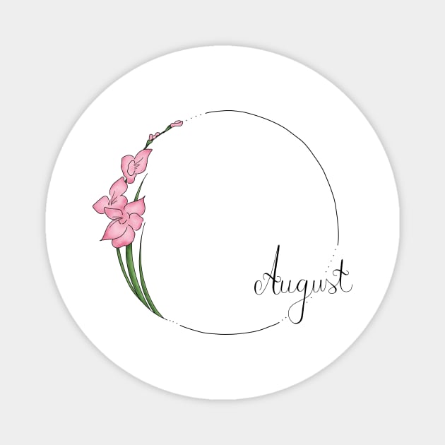 August Flower Months Magnet by Aurora Crafts